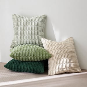 MIULEE set jastučnica od samta, zelene - 40x40 cm, 4 komada