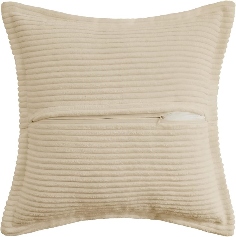 MIULEE Kordbársony Párnahuzat 40x40 cm Bézs Csíkos 2 db Dekoratív Kanapé Párna