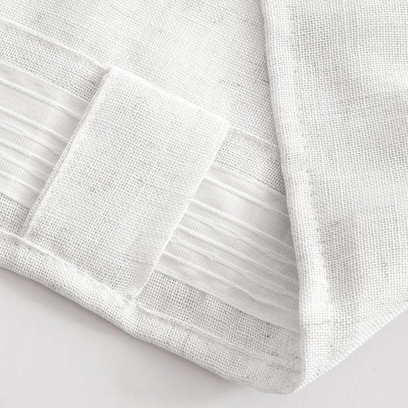 MIULEE Linen Függöny Fehér 200x245cm Átlátszó Szövet Nappali Hálószoba 2db