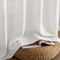 MIULEE Linen Függöny Fehér 200x245cm Átlátszó Szövet Nappali Hálószoba 2db 5