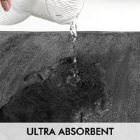 MIULEE Memóriahabos Fürdőszobai Szőnyeg, Csúszásmentes Fekete Mikroszálas Fürdőszobai Lábtörlő, Puha Plüss Beltéri Szőnyeg, 70x120 cm 6