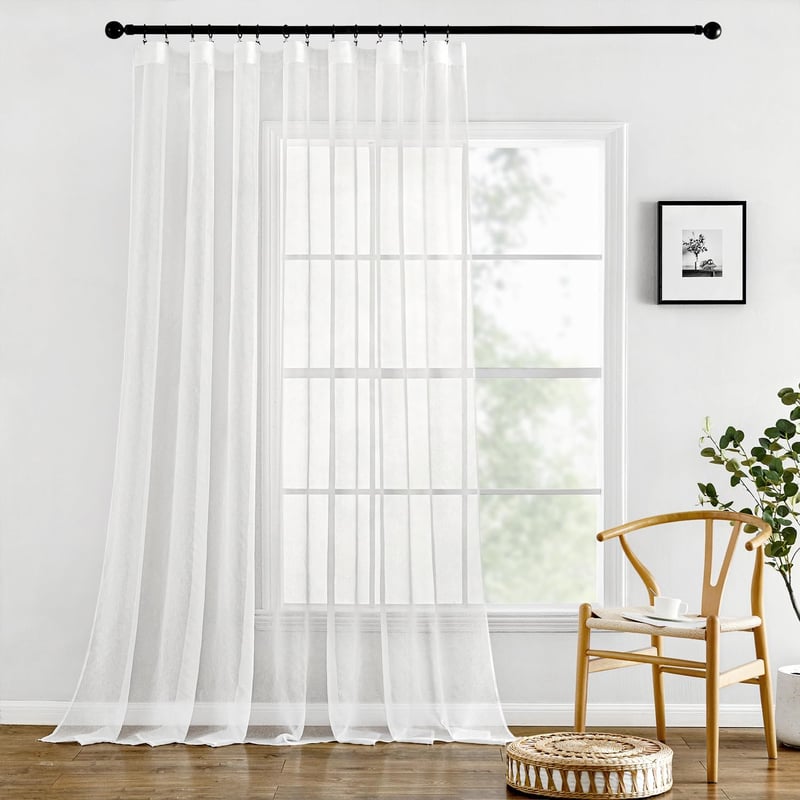 MIULEE Modern Fehér Voila 300x245 cm Nappali Hálószoba Konyha - W 118.1" x L 96.5" (1 Panels), White