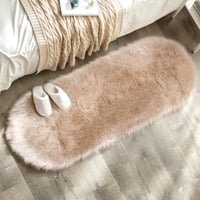 MIULEE koberec z umelej kožušiny – okrový – 60x160 cm 2