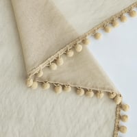 MIULEE Záclona s brmbolcami do detskej izby, priesvitná béžová voálová záclona so strapcami, 2 ks, na tyč, pre dievčatá, 245x140 cm 5