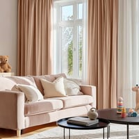 MIULEE Rose Beige Bársony Függöny Karikás 140x245 cm, Sötétítő 2 db 2