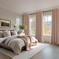 MIULEE Rose Beige Bársony Függöny Karikás 140x245 cm, Sötétítő 2 db 4