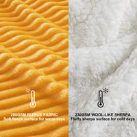 MIULEE Sherpa deka od flisa, pahuljasta, mekana, obostrana dekorativna luksuzna deka za kauč, dječju sobu, djecu ili putovanja, dimenzija 125x150 cm, narančasta 4