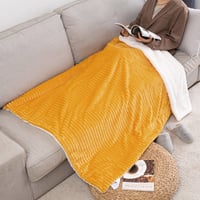 MIULEE Sherpa deka od flisa, pahuljasta, mekana, obostrana dekorativna luksuzna deka za kauč, dječju sobu, djecu ili putovanja, dimenzija 125x150 cm, narančasta 2