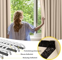 MIULEE zatemňovacie závesy tmavobéžové - 2 ks Termoizolačné závesy blokujúce priepustnosť svetla do obývačky a spálne, dĺžka 260 cm, prateľné 3