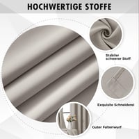 MIULEE Sötétítő Függöny Szett 2 db 260x140 cm Természetes Szín Hőszigetelő 6