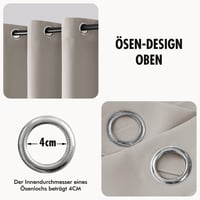 MIULEE Sötétítő Függöny Szett 2 db 260x140 cm Természetes Szín Hőszigetelő 7