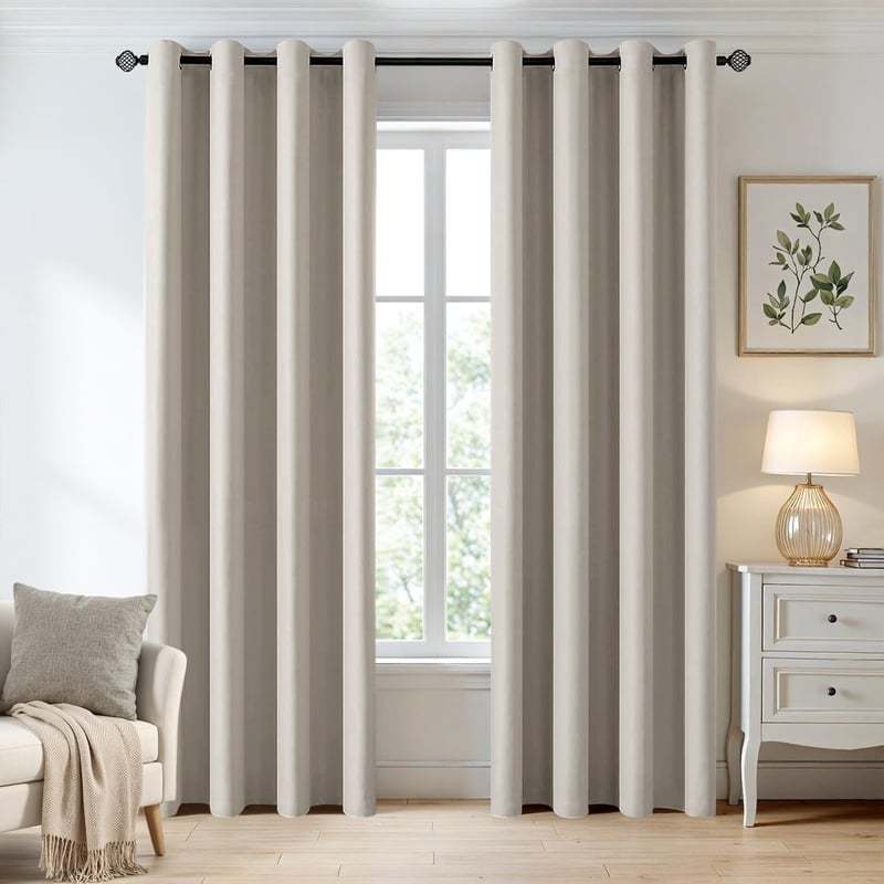 MIULEE Sötétítő Függöny Szett 2 db 260x140 cm Természetes Szín Hőszigetelő