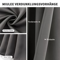 Set de 2 perdele opace MIULEE, termoizolante cu inele, gri, 140x260 cm, pentru dormitor și sufragerie, protecție împotriva frigului 6