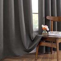 Set de 2 perdele opace MIULEE, termoizolante cu inele, gri, 140x260 cm, pentru dormitor și sufragerie, protecție împotriva frigului 7