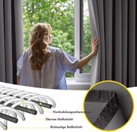 Set de 2 perdele opace MIULEE, termoizolante cu inele, gri, 140x260 cm, pentru dormitor și sufragerie, protecție împotriva frigului 2