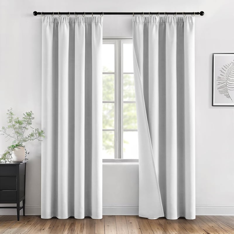 MIULEE sötétítő függöny szürke-fehér 140x245 cm, 2 darabos szett, hőszigeteló
