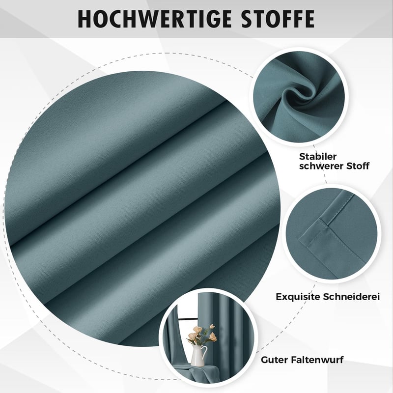 MIULEE sötétítő függöny szürke-kék 225x140 cm 2 db hálószobához