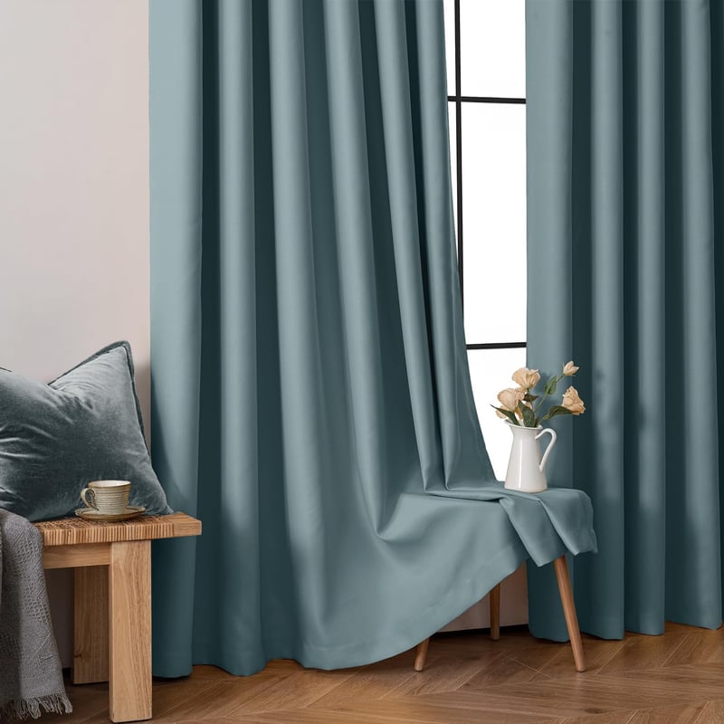 MIULEE sötétítő függöny szürke-kék 225x140 cm 2 db hálószobához