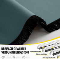 MIULEE sötétítő függöny szürke-kék 225x140 cm 2 db hálószobához 4