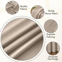 MIULEE Taupe Sötétítő Függöny Szett 2db 225x140cm Hőszigeteléses - 140x225cm, Taupe 6
