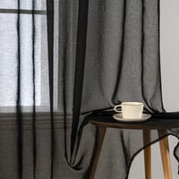 MIULEE Záclona s riasiacou páskou, čierna priehľadná, 2 ks, 140x260 cm, dekorácia do obývačky a spálne 3