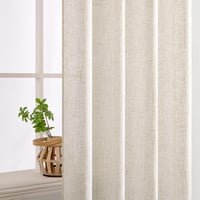 MIULEE Voile Függöny Lenvászon Hatással, Félig Átlátszó, 2 db, Fehér, 245x140 cm 6
