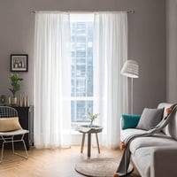Záclona MIULEE voile s tunelčekom – biela – 140x245 cm – 2 ks 2