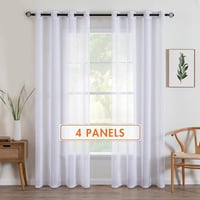 MIULEE Voile Függöny Szemcsés Fehér 140x280cm 4db Hálószoba Nappali 2