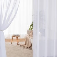 MIULEE Voile Függöny Szemcsés Fehér 140x280cm 4db Hálószoba Nappali 5