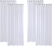 MIULEE Voile Függöny Szemcsés Fehér 140x280cm 4db Hálószoba Nappali 8