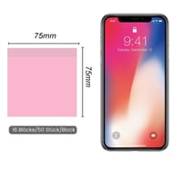 MIUTME Samolepiace bločky 16 kusov 75x75 mm v 8 farbách, lepiace papieriky na poznámky, kancelárske a školské potreby, pripomienkové lístky 2