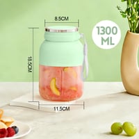 MIUUIPI hordozható turmixpalack, 1300 ml, vezeték nélküli, újratölthető - világoszöld 2