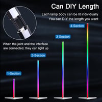 Lampadar LED RGBIC MIWATT 140 cm, reglabil prin aplicație, înălțime ajustabilă, 16 milioane de culori, 300 de scene, pentru sufragerie, sincronizare cu muzica, 2 bucăți 8