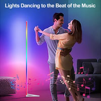 Lampadar LED RGBIC MIWATT 140 cm, reglabil prin aplicație, înălțime ajustabilă, 16 milioane de culori, 300 de scene, pentru sufragerie, sincronizare cu muzica, 2 bucăți 6