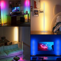 Lampadar LED RGBIC MIWATT 140 cm, reglabil prin aplicație, înălțime ajustabilă, 16 milioane de culori, 300 de scene, pentru sufragerie, sincronizare cu muzica, 2 bucăți 7
