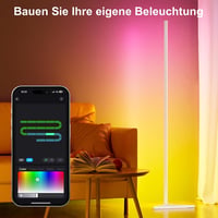 Lampadar LED RGBIC MIWATT 140 cm, reglabil prin aplicație, înălțime ajustabilă, 16 milioane de culori, 300 de scene, pentru sufragerie, sincronizare cu muzica, 2 bucăți 5