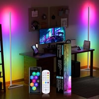 Lampadar LED RGBIC MIWATT 140 cm, reglabil prin aplicație, înălțime ajustabilă, 16 milioane de culori, 300 de scene, pentru sufragerie, sincronizare cu muzica, 2 bucăți 9