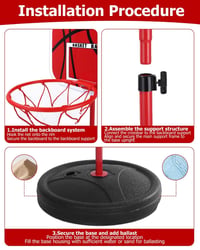 Detský basketbalový kôš Mixara so stojanom, nastaviteľná výška 50-150 cm — Iba 1 kus, bez lopty (stav: pozri 2. obrázok) 7