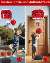 Detský basketbalový kôš Mixara so stojanom, nastaviteľná výška 50-150 cm — Iba 1 kus, bez lopty (stav: pozri 2. obrázok) 9
