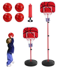 Detský basketbalový kôš Mixara so stojanom, nastaviteľná výška 50-150 cm — Iba 1 kus, bez lopty (stav: pozri 2. obrázok) 3