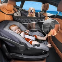 Husă auto impermeabilă antiderapantă MIXJOY pentru bancheta din spate, pentru câini de talie medie și mare, cu 4 chingi de fixare, negru 2