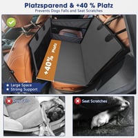 Husă auto impermeabilă antiderapantă MIXJOY pentru bancheta din spate, pentru câini de talie medie și mare, cu 4 chingi de fixare, negru 3