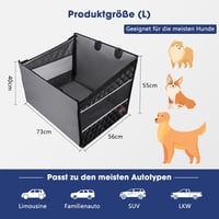 Husă auto impermeabilă antiderapantă MIXJOY pentru bancheta din spate, pentru câini de talie medie și mare, cu 4 chingi de fixare, negru 4