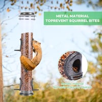 MIXXIDEA Fém Madáretető 6 Portos Függeszthető Kerti Madáretető Szürke 8