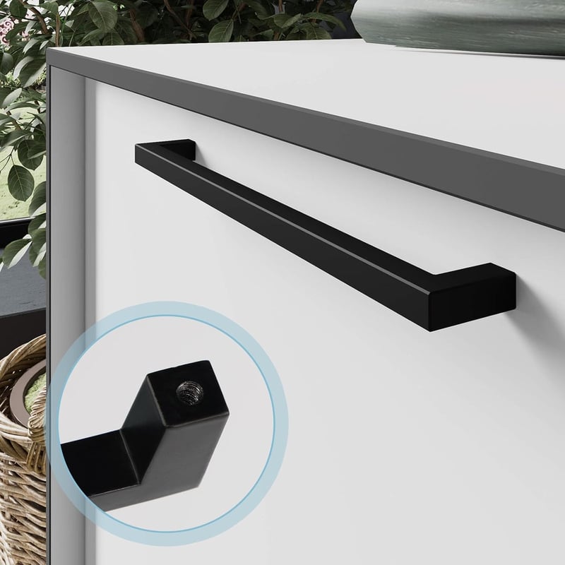 MIYUANGKJ 12 db Fekete Bútorfogantyú Szett 192 mm - Rozsdamentes Acél Konyhai Fiók Fogantyúk 24 Csavarral - Szekrény, Bútor Ajtó Fogantyú