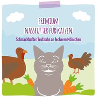 MjAMjAM Premium vlažna hrana za mačke – Ukusna puretina s finom mrkvom, 6 x 800 g, bez žitarica s visokim udjelom mesa 6