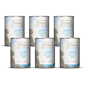 MjAMjAM Hrană Umedă Premium pentru Pisici – Rață Fragedă și Pasăre cu Morcovi Gustoși, 6 x 400 g, Fără Cereale, cu Conținut Extra de Carne