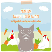 MjAMjAM Premium mokra hrana za mačke – Sočna piletina s ukusnom mrkvom, 6 x 300 g, bez žitarica s puno mesa 5