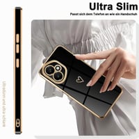 Husă Mkej Glitter pentru Honor 400 cu Protecție pentru Lentila Camerei, Husă de Protecție Subțire din Silicon TPU, Galvanizată, Rezistentă la Șocuri, cu Model de Inimă 5