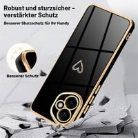 Husă Mkej Glitter pentru Honor 400 cu Protecție pentru Lentila Camerei, Husă de Protecție Subțire din Silicon TPU, Galvanizată, Rezistentă la Șocuri, cu Model de Inimă 6